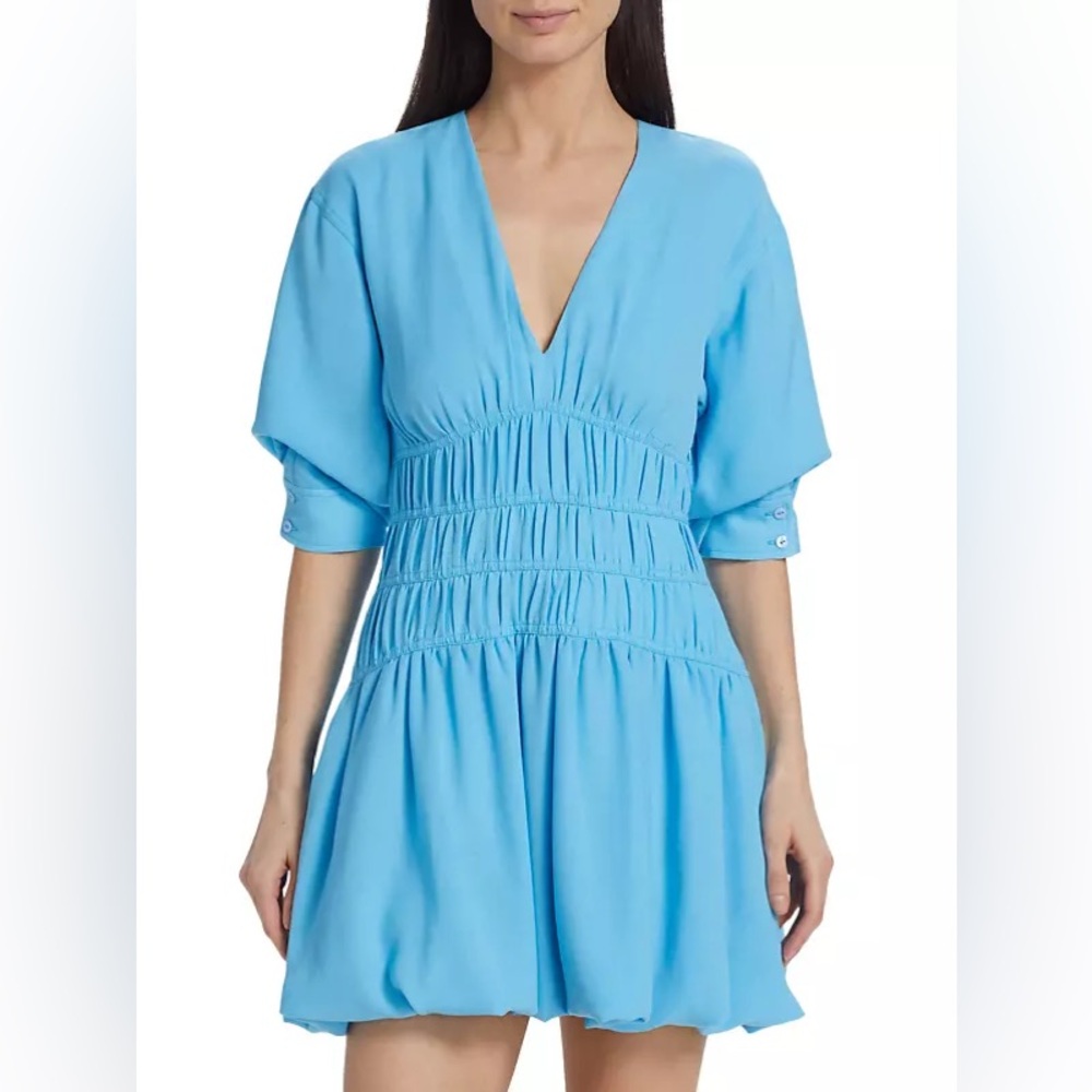 [SIMKHAI] Diem Gauze Bubble-Hem Minidress